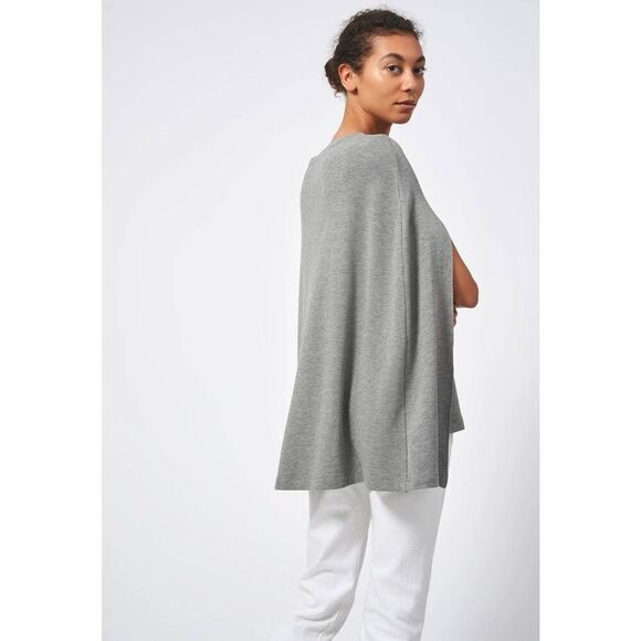 Kal Rieman Cape Sweatshirt Womens Medium Bamboo Rayon Heather Grey - Picture 3 of 4